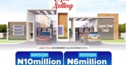 Lagoon front estate total dry land with C of O title at Alaro City Epe for sale